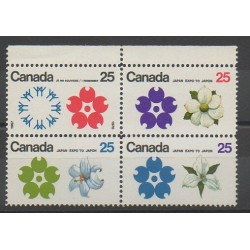 Canada - 1970 - No 429/432 - Fleurs - Exposition