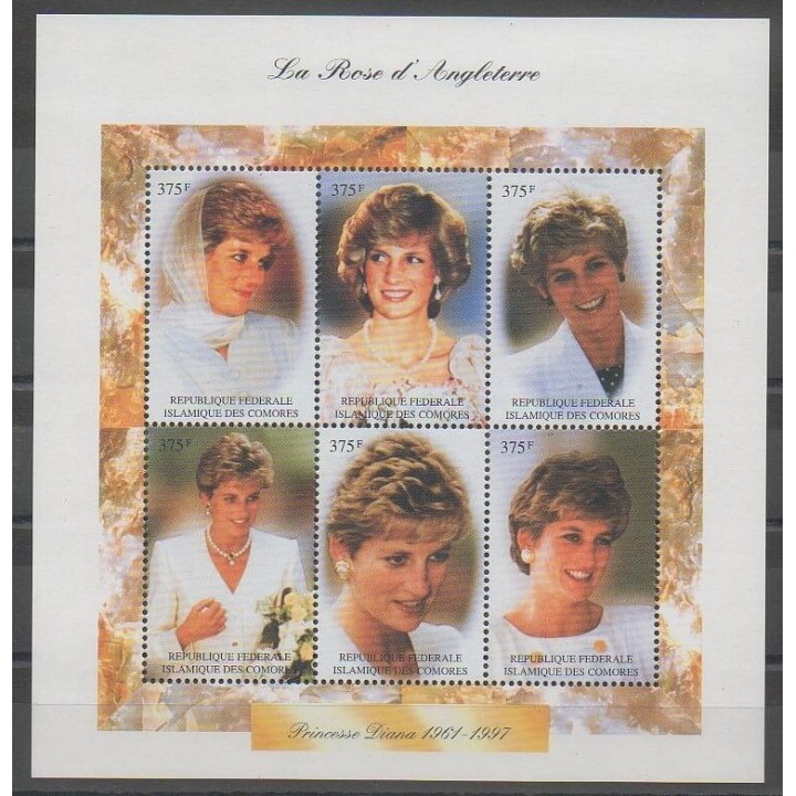 Stamps - Comoros - 1998 - Nb 599/602 - Royalty