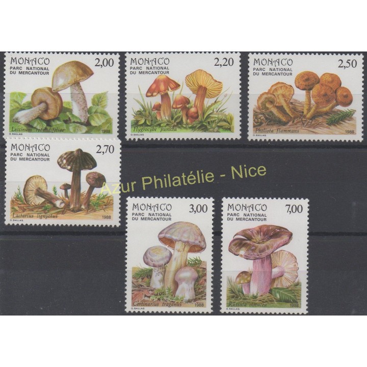 Stamps - Theme mushrooms - Monaco - 1988 - Nb 1628/1633
