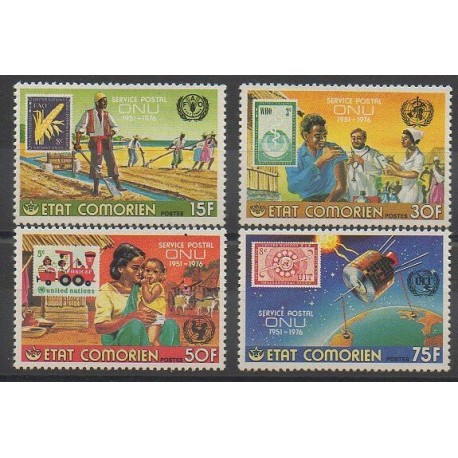 Comores - 1976 - No 158/161 - Timbres sur timbres