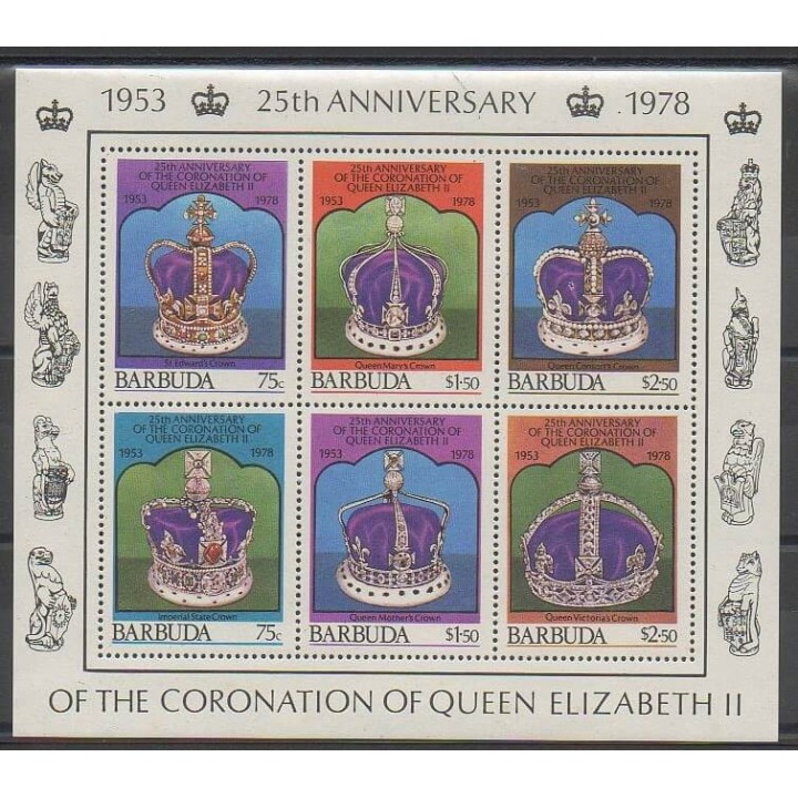 Timbres - Barbuda - 1978 - No BF34 - Royauté