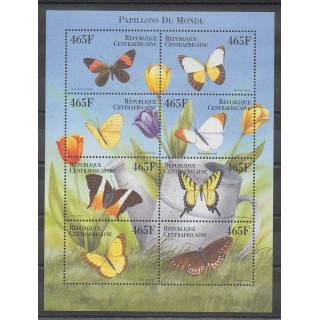 Timbres - Centrafricaine (République) - 1999 - No 1618DG/1818DP - Insectes