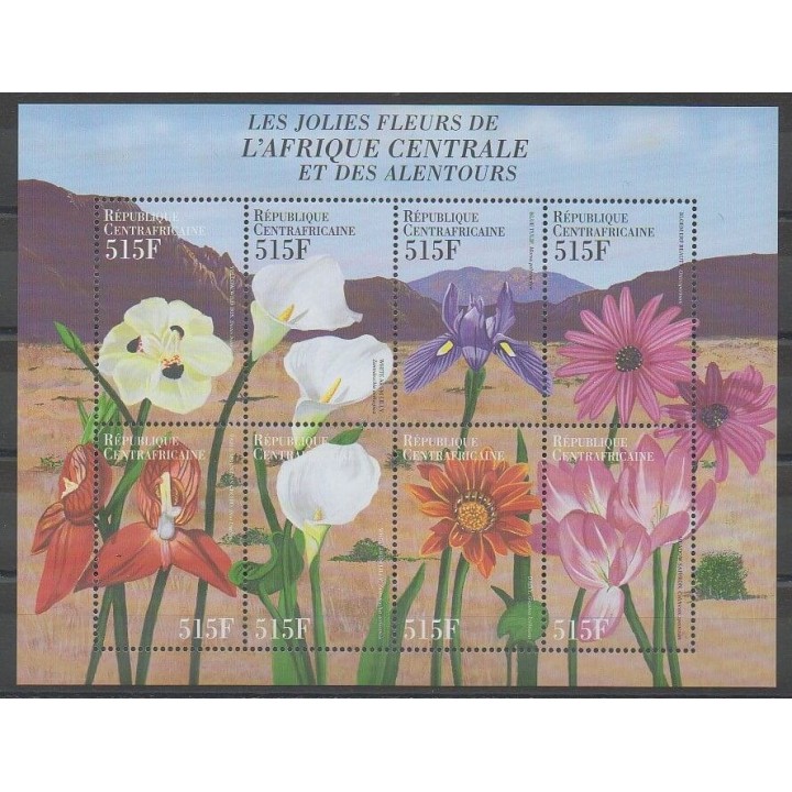 Timbres - Centrafricaine (République) - 1999 - No 1618DY/1618EF - Fleurs