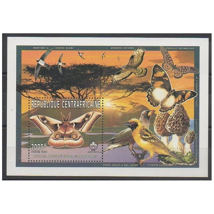 Stamps - Central African Republic - 1996 - Nb BF126 - Insects