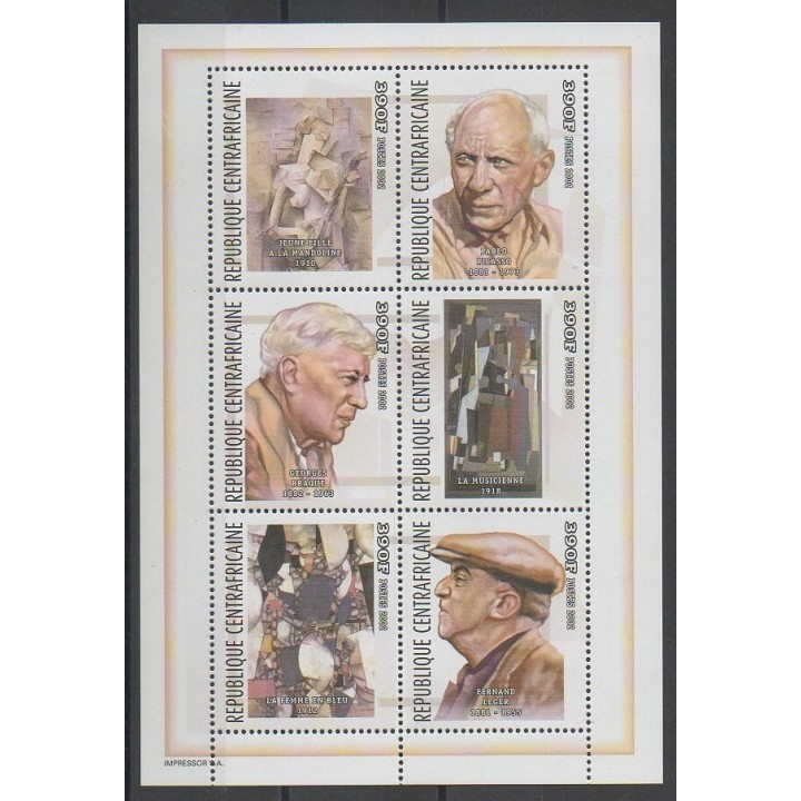 Timbres - Centrafricaine (République) - 2002 - No 1785/1790 - Peinture