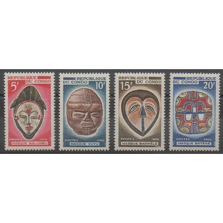 Congo (République du) - 1966 - No 199/202 - Masques ou carnaval