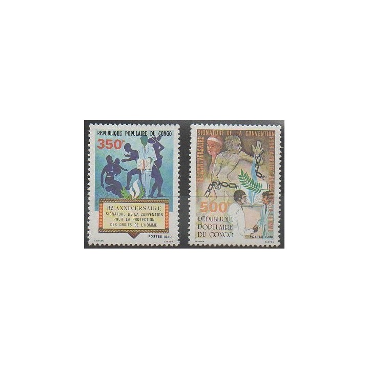 Stamps - Congo (Republic of) - 1980 - Nb 579/580 - Various Historics Themes