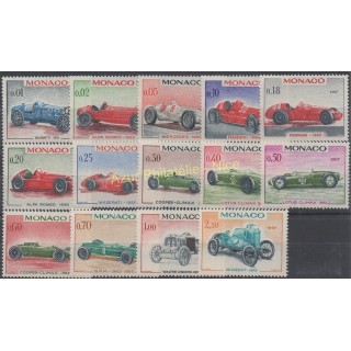 Timbres - Thème voitures - Monaco - Poste - 1967 - No 708/721
