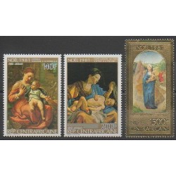 Central African Republic - 1981 - Nb PA249/PA251 - Christmas - Paintings