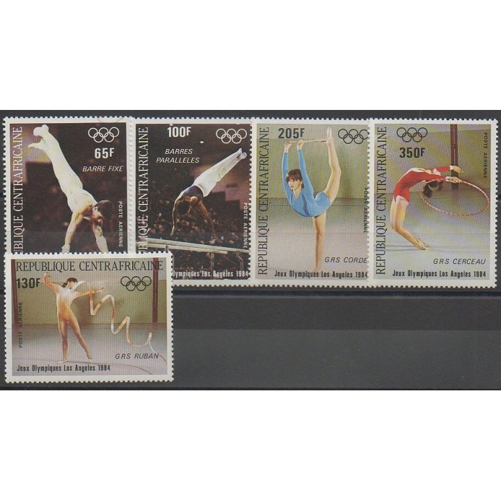 Timbres - Centrafricaine (République) - 1984 - No PA298/PA302 - Jeux Olympiques d'été