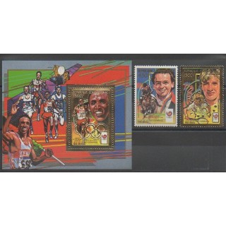 Timbres - Centrafricaine (République) - 1989 - No PA381B/PA382 avec BF - Jeux Olympiques d'été