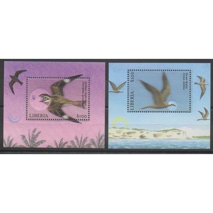 Timbres - Liberia - 2001 - No BF418/BF419 - Oiseaux
