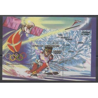 Timbres - Centrafricaine (République) - 1990 - No BF102 - Jeux olympiques d'hiver