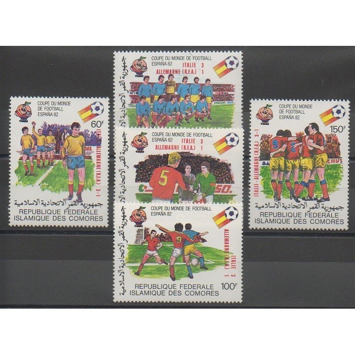 Stamps - Comoros - 1982 - Nb 373/377 - Soccer World Cup