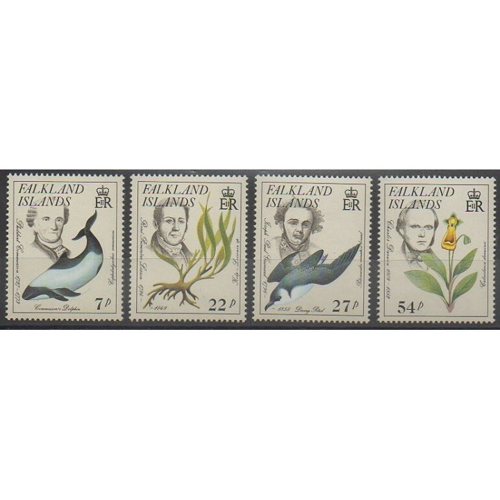 Timbres - Falkland - 1985 - No 448/451 - Sciences et Techniques - Animaux marins - Mammifères