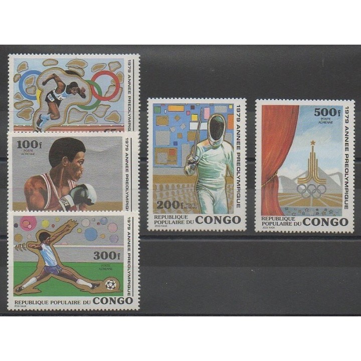 Timbres - Congo (République du) - 1979 - No PA254/PA258 - Jeux Olympiques d'été