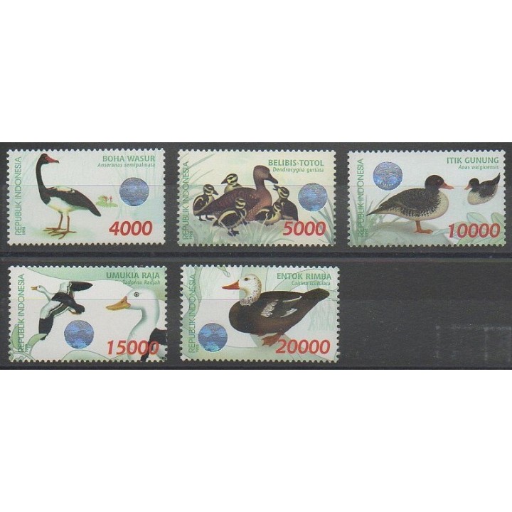 Timbres - Indonésie - 1998 - No 1647/1651 - Oiseaux