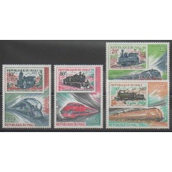 Mali - 1980 - No PA403/PA406 - Chemins de fer - Timbres sur timbres