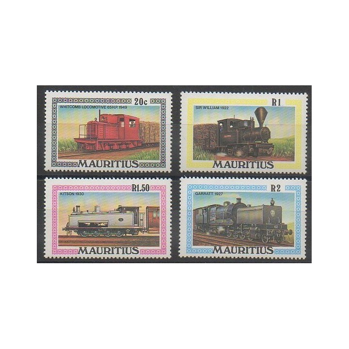 Timbres - Maurice - 1979 - No 483/486 - Chemins de fer