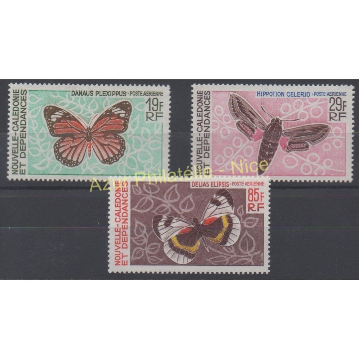 Timbres - Thème papillons - Nouvelle-Calédonie - Poste aérienne - 1967 - No PA 92/94