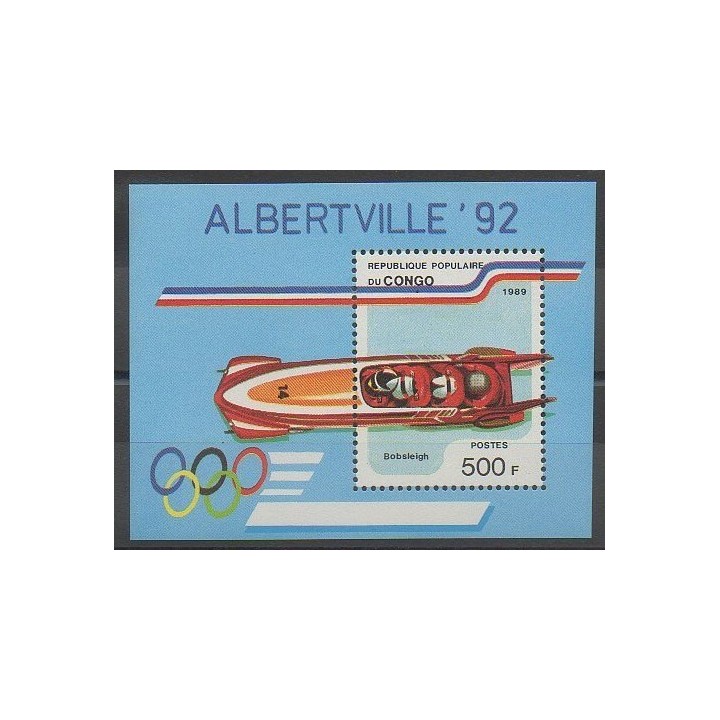 Stamps - Congo (Republic of) - 1989 - Nb BF45 - Winter Olympics