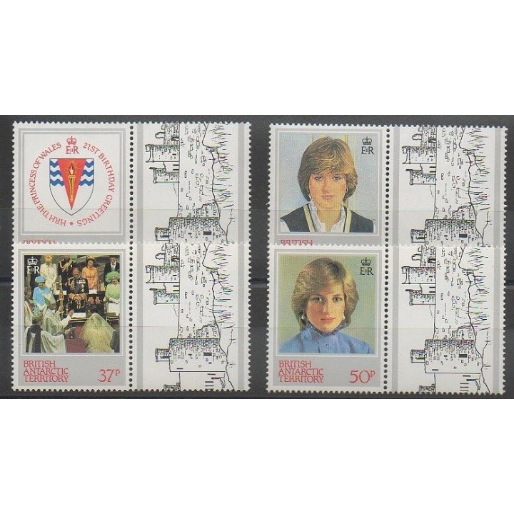 Timbres - Grande-Bretagne - Territoire antarctique - 1982 - No 114/117 - Royauté