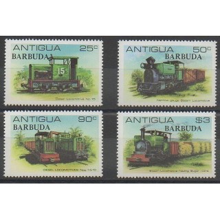 Timbres - Barbuda - 1981 - No 503/506 - Chemins de fer
