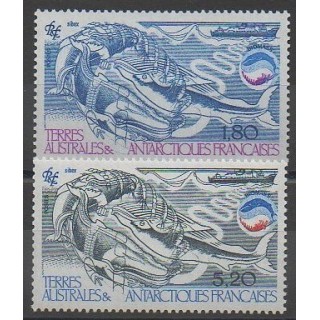 Timbres - TAAF - 1985 - No 113/114 - Mammifères - Animaux marins