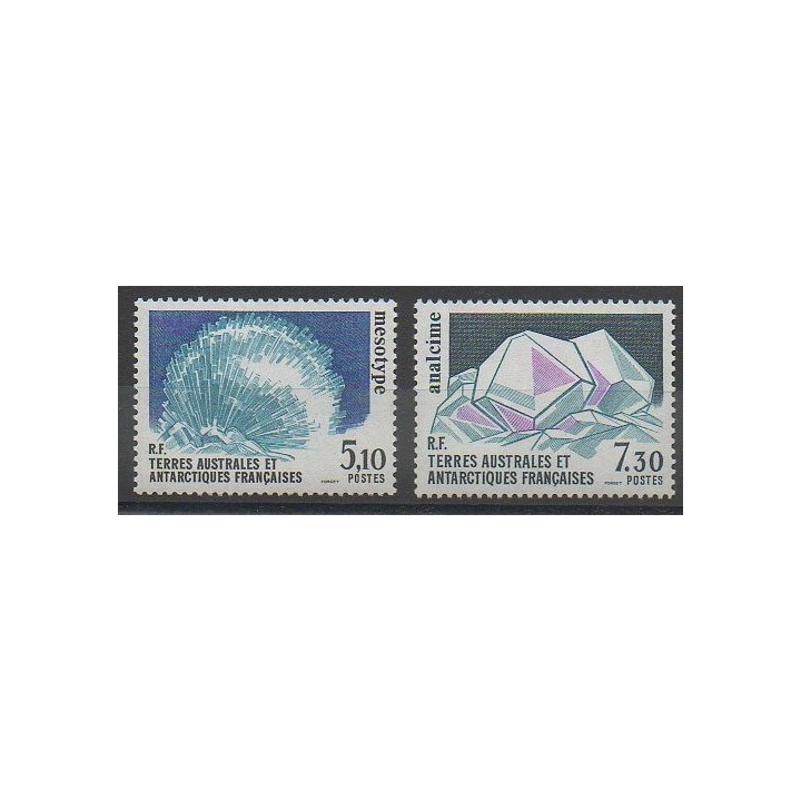 Timbres - TAAF - 1989 - No 144/145 - Minéraux - Pierres précieuses