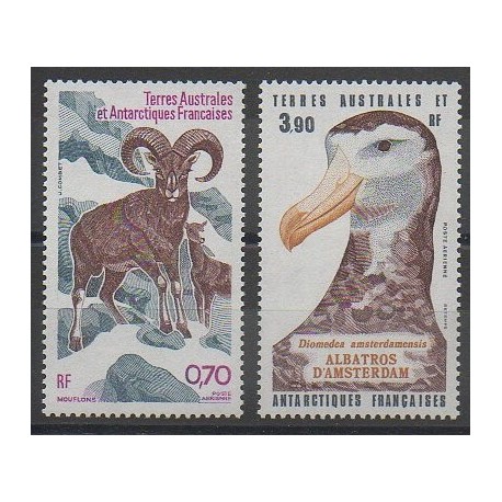 TAAF - Poste aérienne - 1985 - No PA86/PA87 - Oiseaux - Mammifères