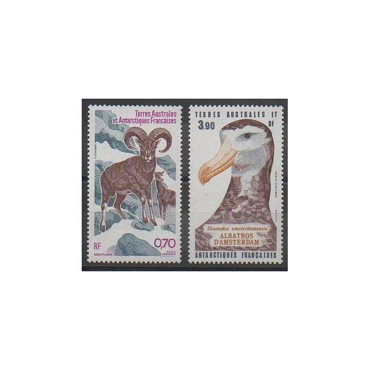 Stamps - French Southern and Antarctic Lands - Airmail - 1985 - Nb PA86/PA87 - Birds - Mamals