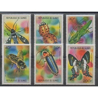 Timbres - Guinée - 1973 - No 494/499 - Insectes