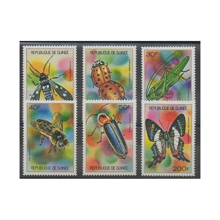 Stamps - Guinea - 1973 - Nb 494/499 - Insects