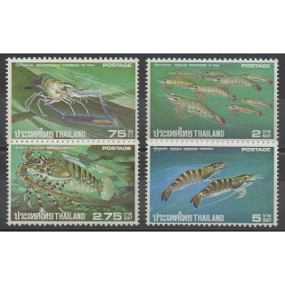 Timbres - Thaïlande - 1976 - No 774/777 - Animaux marins