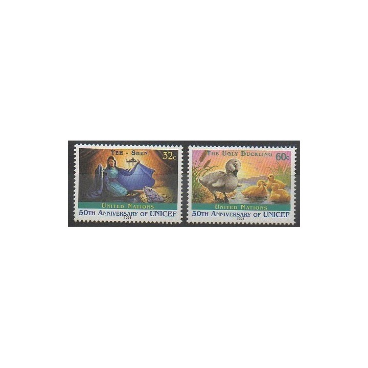 Timbres - Nations Unies (ONU - New-York) - 1996 - No 708/709 - Enfance