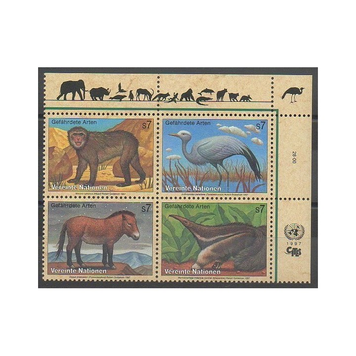 Stamps - United Nations (UN - Vienna) - 1997 - Nb 242/245 - Endangered species - WWF