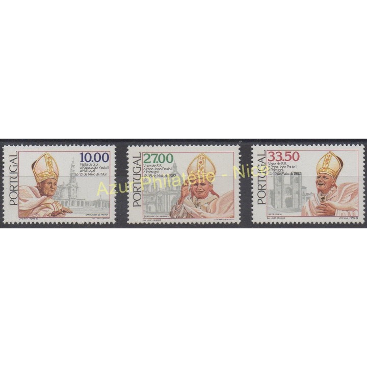 Timbres - Thème papauté - Portugal - 1982 - No 1544/1546