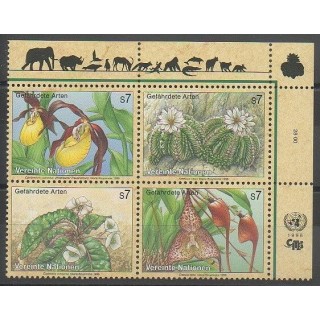 Timbres - Nations Unies (ONU - Vienne) - 1996 - No 225/228 - Environnement - Fleurs