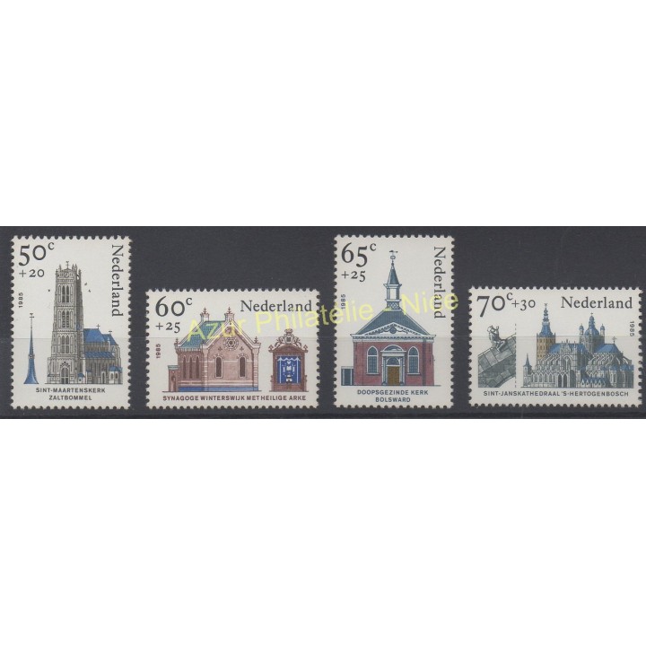 Timbres - Thème églises - Pays-Bas - 1985 - No 1236/1239