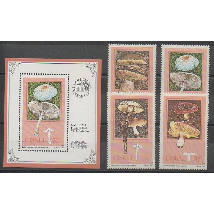 Timbres - Afrique du Sud - Ciskey - 1987 - No 110/113 - BF3 - Champignons
