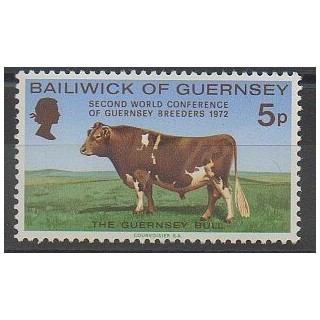 Timbres - Guernesey - 1972 - No 61 - Mammifères