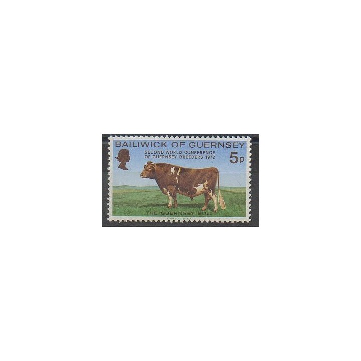 Timbres - Guernesey - 1972 - No 61 - Mammifères