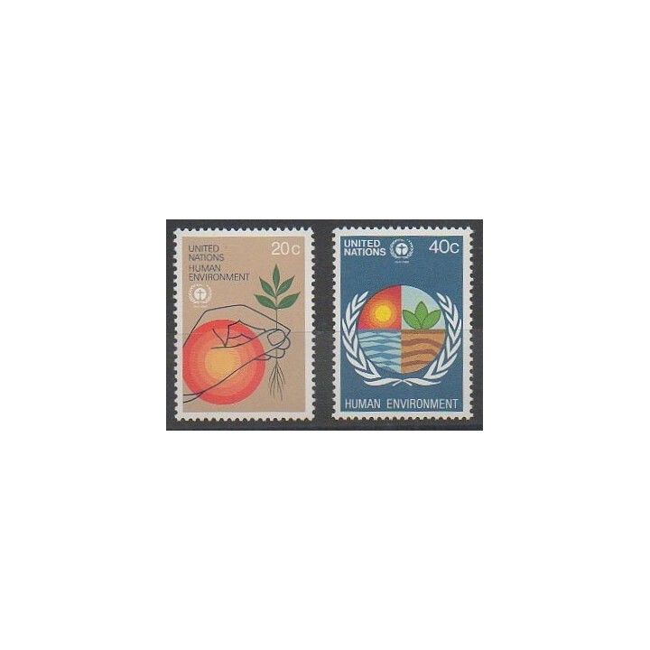 Timbres - Nations Unies (ONU - New-York) - 1982 - No 362/363 - Environnement