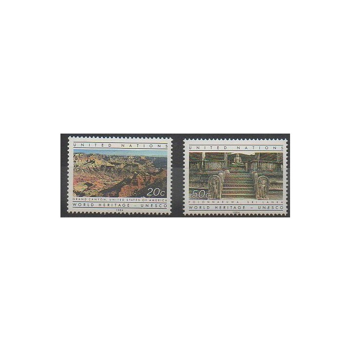 Timbres - Nations Unies (ONU - New-York) - 1984 - No 412/413 - Sites
