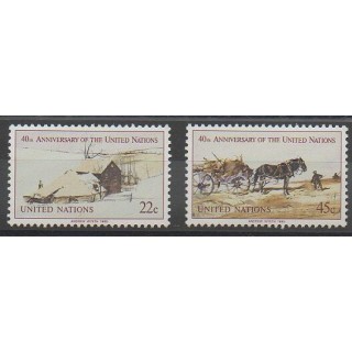 Timbres - Nations Unies (ONU - New-York) - 1985 - No 438/439