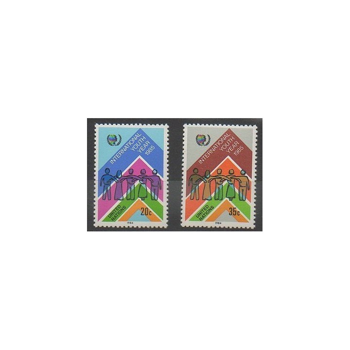 Timbres - Nations Unies (ONU - New-York) - 1984 - No 432/433 - Enfance