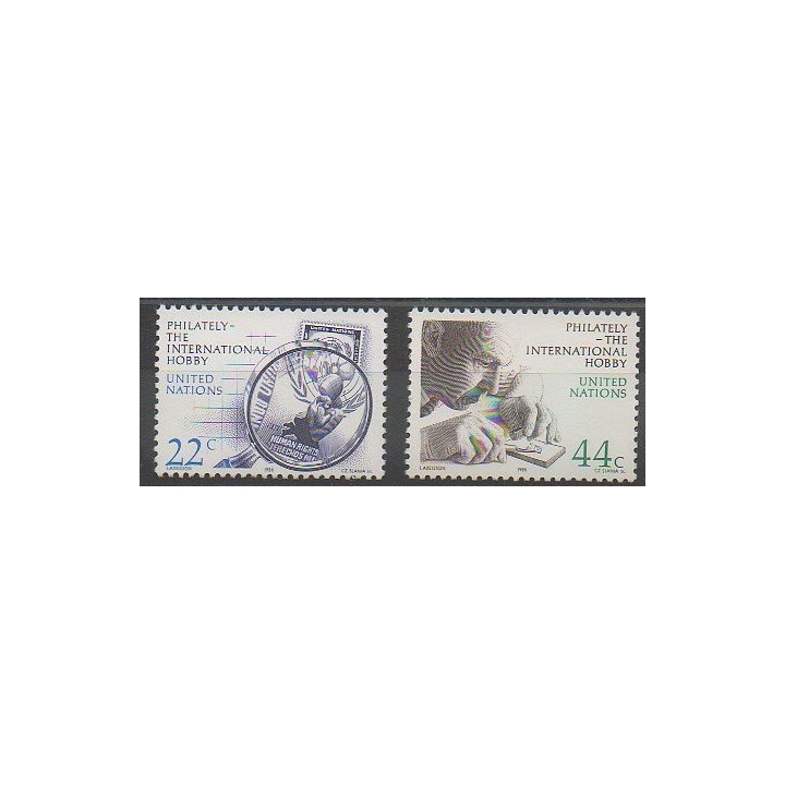 Timbres - Nations Unies (ONU - New-York) - 1986 - No 463/464 - Timbres sur timbres