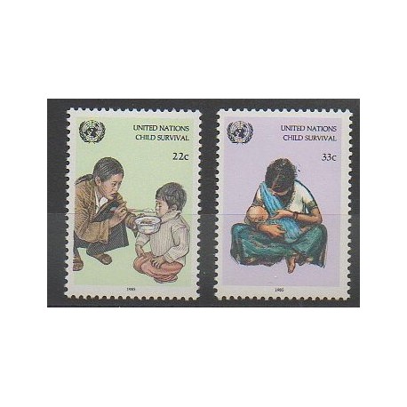 Nations Unies (ONU - New-York) - 1985 - No 456/457 - Santé ou Croix-Rouge