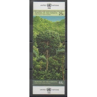 Timbres - Nations Unies (ONU - New-York) - 1988 - No 515/516 - Environnement - Arbres