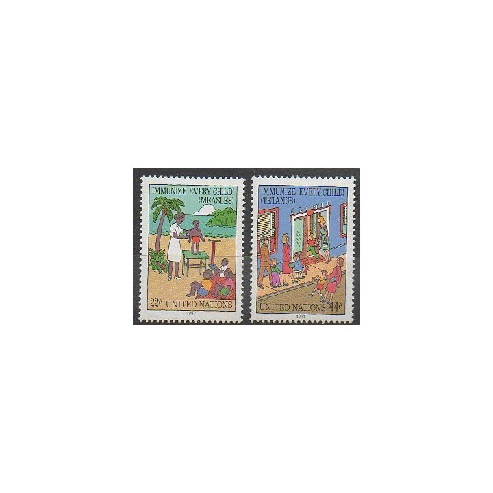 Timbres - Nations Unies (ONU - New-York) - 1987 - No 510/511 - Santé ou Croix-Rouge